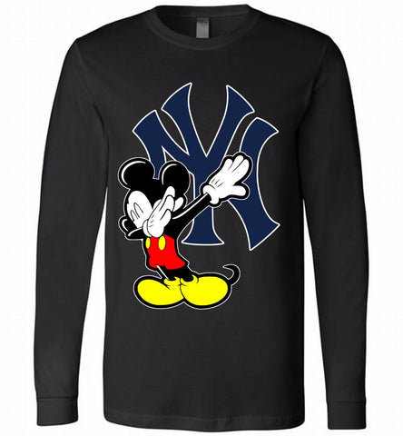 Disney Mickey Mouse Dabbing New York Yankees Long Sleeve - zezetee