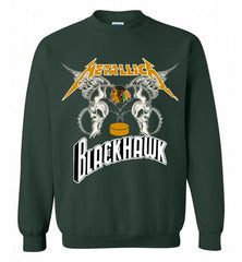Metallica Chicago Blackhawks Logo Crewneck Sweatshirt - zezetee