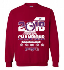 2018 SUPER BOWL CHAMPIONS NEW ENGLAND PATRIOTS Crewneck Sweatshirt - zezetee