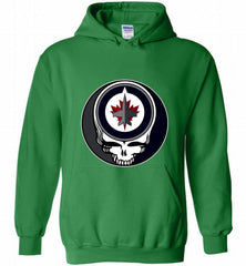NHL TEAM WINNIPEG JETS X GRATEFUL DEAD LOGO BAND Hoodie - zezetee