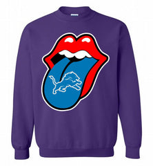 Detroit Lions  x The Rolling Stones Logo Crewneck Sweatshirt - zezetee