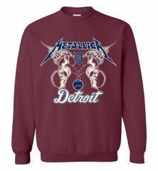 Metallica Detroit Tigers Logo Crewneck Sweatshirt - zezetee