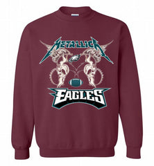 Metallica Philadelphia Eagles Logo Crewneck Sweatshirt - zezetee