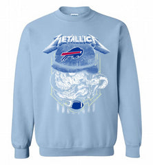 Metallica Skull Snake Buffalo Bills Crewneck Sweatshirt - zezetee