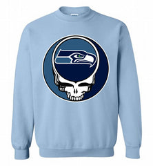 Seattle Seahawks Grateful Dead Logo Band Crewneck Sweatshirt - zezetee