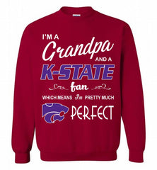 I'M A Grandpa And A Kansas State Wildcats Fan Crewneck Sweatshirt - zezetee
