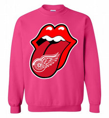 Detroit Red Wings  x The Rolling Stones Logo Crewneck Sweatshirt - zezetee