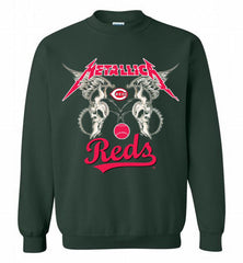 Metallica Cincinnati Reds Logo Crewneck Sweatshirt - zezetee