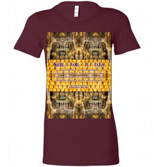Notre-Dame Cathedral Rose Stained Glass Candles Novel Quote Bella Ladies Tee - zezetee