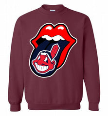Cleveland Indians  x The Rolling Stones Logo Crewneck Sweatshirt - zezetee