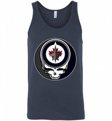 NHL TEAM WINNIPEG JETS X GRATEFUL DEAD LOGO BAND Tank - zezetee