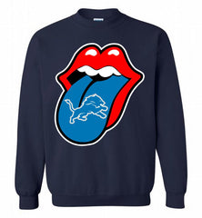 Detroit Lions  x The Rolling Stones Logo Crewneck Sweatshirt - zezetee