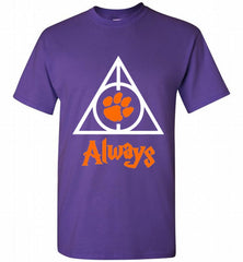 CLEMSON TIGERS UNIVERSITY PAW DEATHLY HALLOWS ALWAYS GIFT Shirt - zezetee