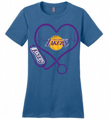 Nurse Heartbeat Love Los Angeles Lakers Ladies Perfect - zezetee