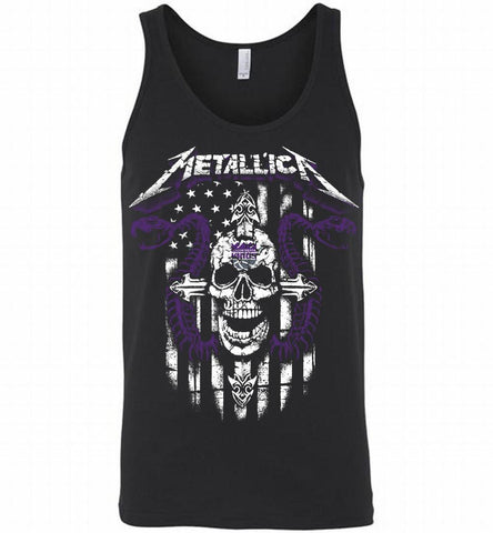 Metallica Snake Skull Sacramento Kings Logo Tank - zezetee