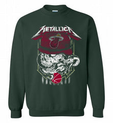 Metallica Skull Snake Miami Heat Crewneck Sweatshirt - zezetee