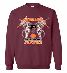 Metallica Philadelphia Flyers Logo Crewneck Sweatshirt - zezetee