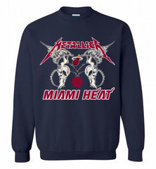 Metallica Miami Heat Logo Crewneck Sweatshirt - zezetee