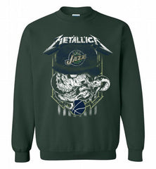 Metallica Skull Snake Utah Jazz Crewneck Sweatshirt - zezetee