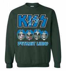 Kiss Detroit Lions Logo Crewneck Sweatshirt - zezetee