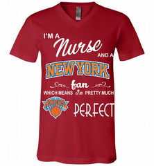 I'M A Nurse And A New York Knicks Fans Perfect V-Neck Shirt - zezetee