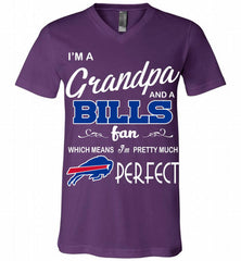 I'M A Grandpa And A Buffalo Bills Pretty Much Perfect V-Neck Shirt - zezetee