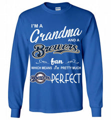 I'M A Grandma And A Milwaukee Brewers Fans Gift Gildan Long Shirt - zezetee