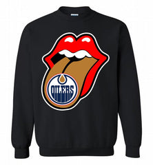 Edmonton Oilers x The Rolling Stones Logo Crewneck Sweatshirt - zezetee