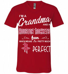 I'M A Grandma And A Houston Rockets Fans Perfect V-Neck Shirt - zezetee