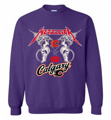 Metallica Calgary Flames Logo Crewneck Sweatshirt - zezetee