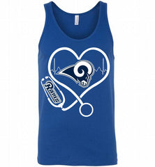 Nurse Heartbeat Los Angeles Rams Tank - zezetee