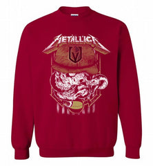 Metallica Skull Snake Vegas Golden Knights Crewneck Sweatshirt - zezetee