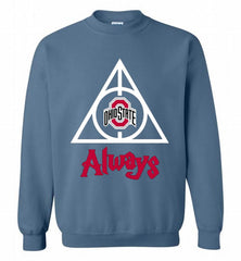 OHIO STATE BUCKEYES DEATHLY HALLOWS ALWAYS GIFT Crewneck Sweatshirt - zezetee