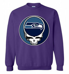 Seattle Seahawks Grateful Dead Logo Band Crewneck Sweatshirt - zezetee
