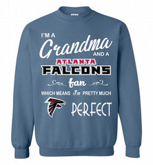 I'M A Grandma And A Falcons Fans I'm Pretty Much Perfect Crewneck Sweatshirt - zezetee