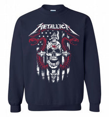 Metallica Snake Skull Kansas City Chiefs Logo Crewneck Sweatshirt - zezetee