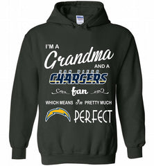 I'M A Grandma And A Chargers Fans I'm Pretty Much Perfect Hoodie - zezetee