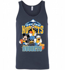 Mickey Goofy Donald Loves Denver Nuggets Basketball Fans Tank - zezetee
