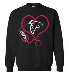 Nurse Heartbeat Atlanta Falcons Crewneck Sweatshirt - zezetee