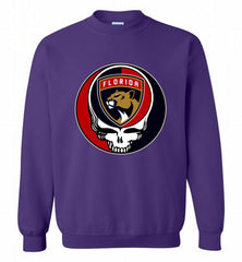 NHL TEAM FLORIDA PANTHERS X GRATEFUL DEAD LOGO BAND Crewneck Sweatshirt - zezetee