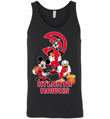 Mickey Goofy Donald Loves Atlanta Hawks Basketball Fans Tank - zezetee