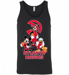 Mickey Goofy Donald Loves Atlanta Hawks Basketball Fans Tank - zezetee