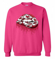 Lip Kansas City Chiefs Football Crewneck Sweatshirt - zezetee