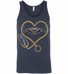 Nurse Heartbeat Love New Orleans Pelicans Tank - zezetee