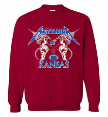 Metallica Kansas Jayhawks Logo Crewneck Sweatshirt - zezetee