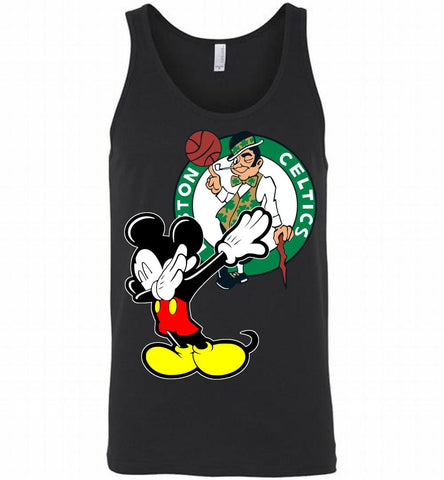 Disney Mickey Mouse Dabbing Boston Celtics Tank - zezetee
