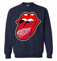 Detroit Red Wings  x The Rolling Stones Logo Crewneck Sweatshirt - zezetee