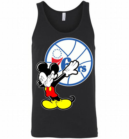 Disney Mickey Mouse Dabbing Philadelphia 76ers Tank - zezetee
