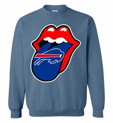 Buffalo Bills x The Rolling Stones Logo Crewneck Sweatshirt - zezetee