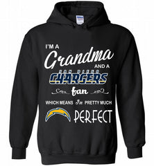 I'M A Grandma And A Chargers Fans I'm Pretty Much Perfect Hoodie - zezetee